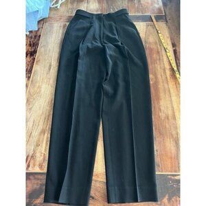 Giorgio Armani Black 100% Wool Pleated Wide Leg Dress Pants Size 42